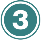 Number three circle icon
