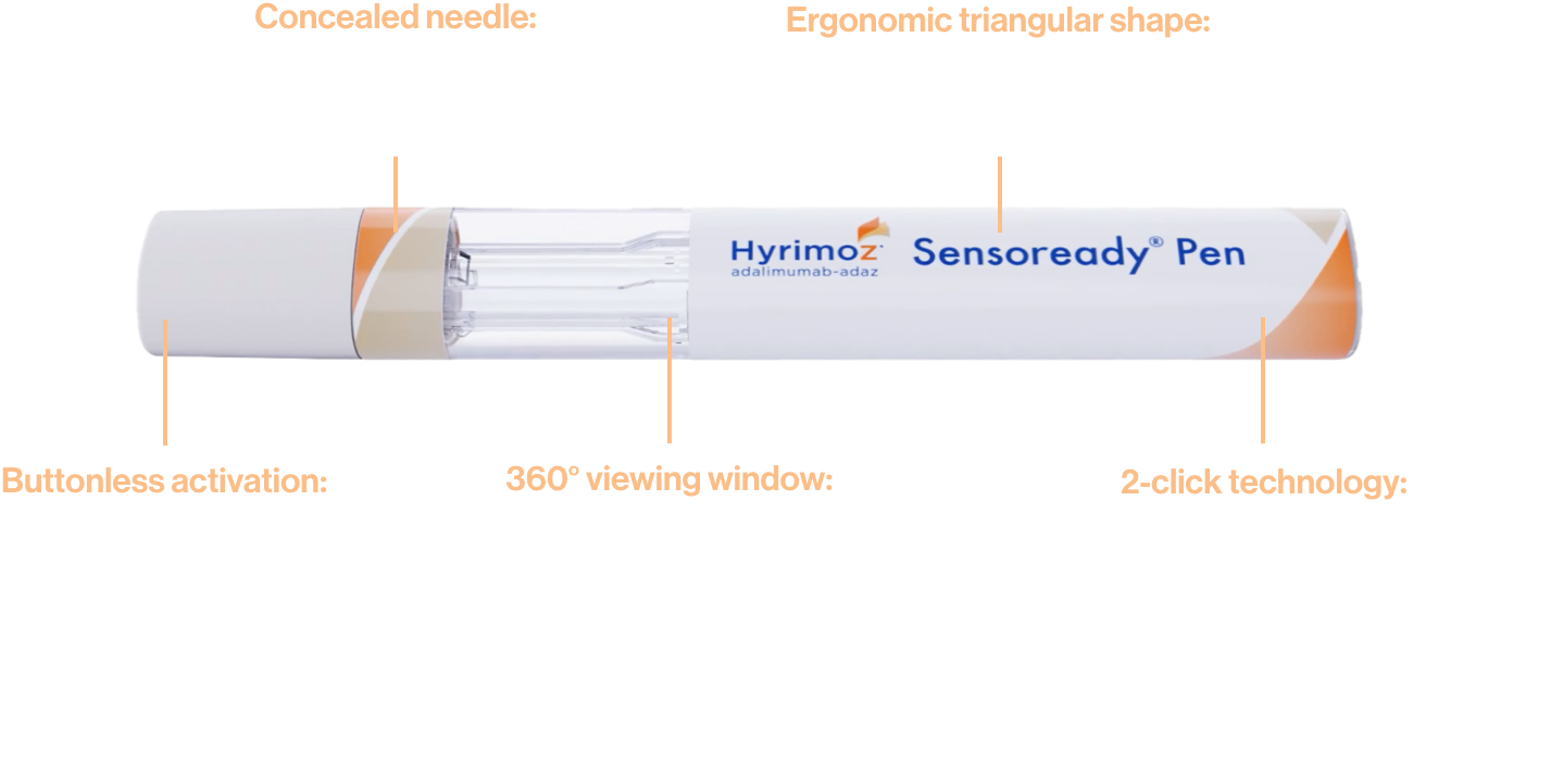 HYRIMOZ® Sensoready® pen and features