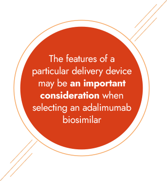 The features of a particular delivery device may be an important consideration when selecting an adalimumab biosimilar